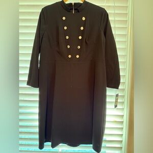 Tommy Hilfiger Navy Dress with Button Accents NWT Size 14